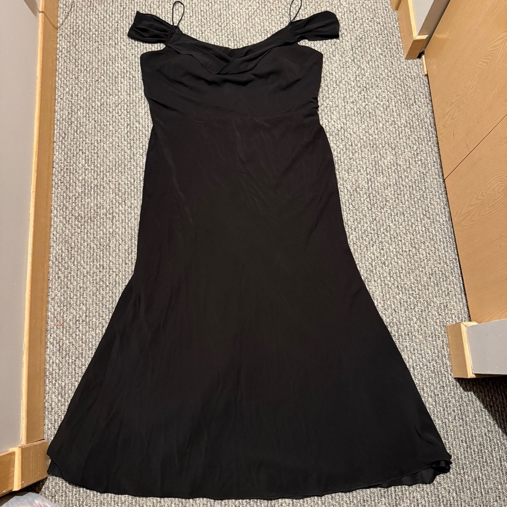 Jenny Yoo Black Off-Shoulder Maxi Dress